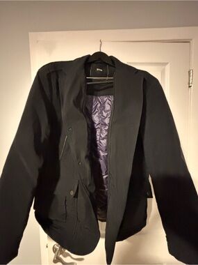 Boss Black Jacket with Dark Navy Quilted Liner